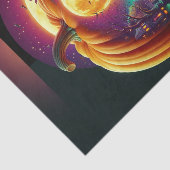 Bright Pumpkin Cemetery Halloween Decoupage Papier (Detail)