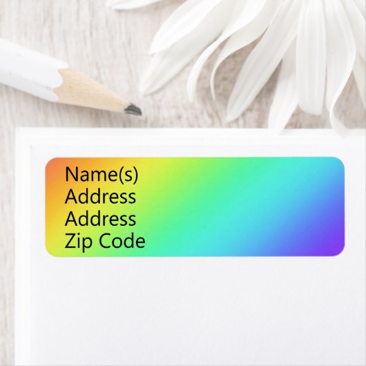 Bright Rainbow-adreslabels Etiket (Insitu)
