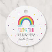 Bright Rainbow Baby shower Gift Bedankjes Labels (Achterkant)