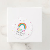 Bright Rainbow Baby shower Gift Bedankjes Labels (In situ)