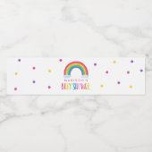 Bright Rainbow Baby shower Waterfles Etiket (Enkel label)