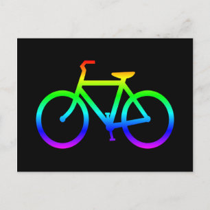 Bright Rainbow Bicycle Briefkaart