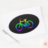 Bright Rainbow Bicycle Ovale Sticker (Envelop)