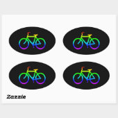 Bright Rainbow Bicycle Ovale Sticker (Vel)