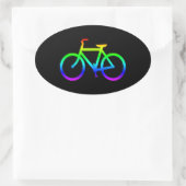 Bright Rainbow Bicycle Ovale Sticker (Tas)