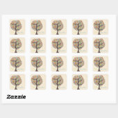 Bright Rainbow Bird Tree Custom Wedding Sticker (Vel)