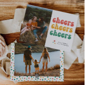 Bright Rainbow Cheers Multi Foto Kerst Kaart