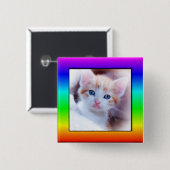 Bright Rainbow Family Pet Foto Lijst Vierkante Button 5,1 Cm (Voorkant /achterkant)