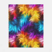 Bright Rainbow faux monster bont textuur Fleece Deken (Voorkant)