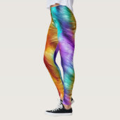 Bright Rainbow faux monster bont textuur Leggings (Links)