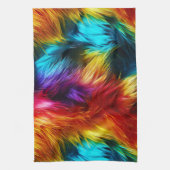 Bright Rainbow faux monster bont textuur Theedoek (Verticaal)