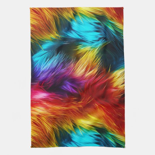 Bright Rainbow faux monster bont textuur Theedoek (Verticaal)