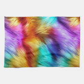 Bright Rainbow faux monster bont textuur Theedoek (Horizontaal)