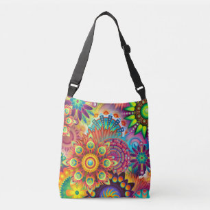Bright Rainbow Garden Digitale Kunst Crossbody Tas