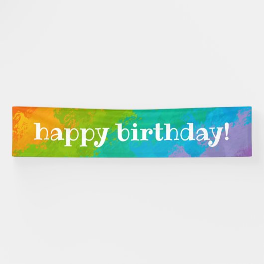Bright Rainbow Happy Birthday-banner Spandoek (Horizontaal)