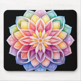 Bright Rainbow Mandala Floral Muismat