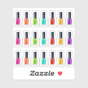Bright Rainbow Nail Polish Art Tech Salon Planner Sticker