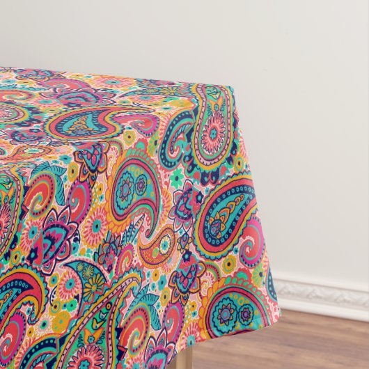 Bright Rainbow Paisley Tafelkleed (Voorbeeld)