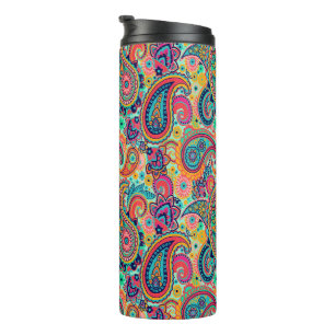 Bright Rainbow Paisley Thermosbeker