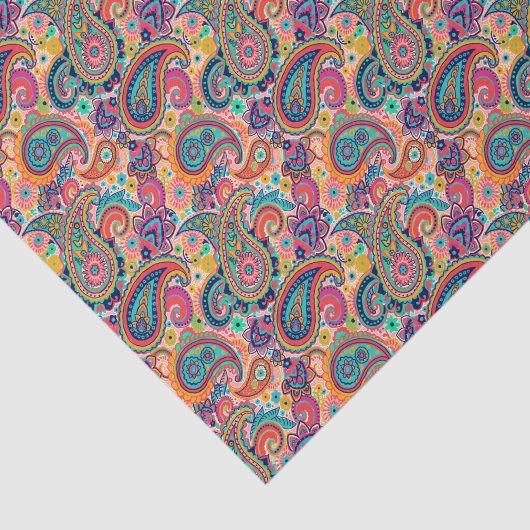 Bright Rainbow Paisley Tissuepapier (Detail)