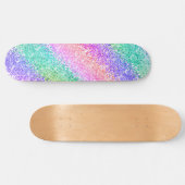 Bright Rainbow Pebble Ombre Confetti Style Striped Skateboard (Horizontaal)