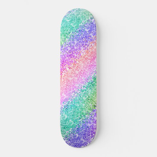 Bright Rainbow Pebble Ombre Confetti Style Striped Skateboard (Voorkant)