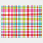 Bright Rainbow Plaid Checkered Pattern Fleece Deken (Voorkant (Horizontaal))