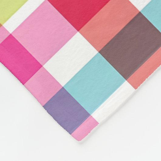 Bright Rainbow Plaid Checkered Pattern Fleece Deken (Hoek)