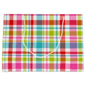 Bright Rainbow Plaid Checkered Pattern Groot Cadeauzakje (Voorkant)