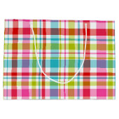 Bright Rainbow Plaid Checkered Pattern Groot Cadeauzakje (Achterkant)