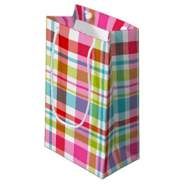 Bright Rainbow Plaid Checkered Pattern Klein Cadeauzakje
