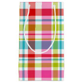 Bright Rainbow Plaid Checkered Pattern Klein Cadeauzakje (Voorkant)