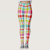 Bright Rainbow Plaid Checkered Pattern  Leggings (Voorkant)