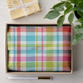 Bright Rainbow Plaid Checkered Pattern Tissuepapier (Geschenk)
