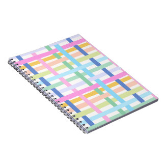 Bright Rainbow Plaid Journal - Colourful pastel
