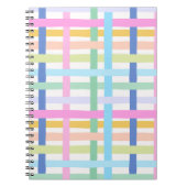 Bright Rainbow Plaid Journal - Colourful pastel (Devant)