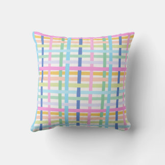 Bright Rainbow Plaid - Maximalist Gingham Kussen