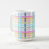 Bright Rainbow Plaid Mug - Colourful Pastel (Devant gauche)