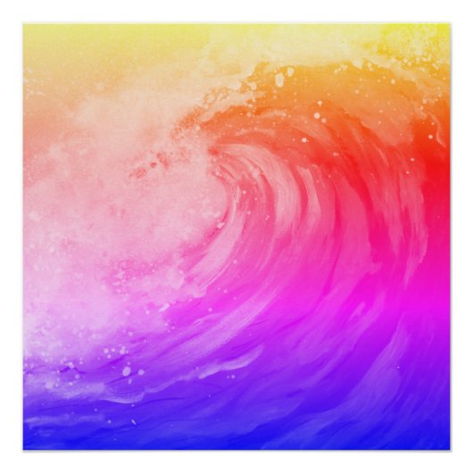 bright rainbow poster depicting a faint wave perfect poster (Voorkant)