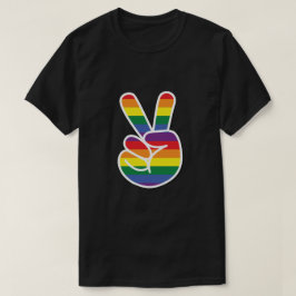 Bright Rainbow Pride Peace Sign T-shirt