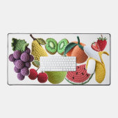Bright Rainbow Scrapbook Crochet Fruit Collage (Clavier et souris)