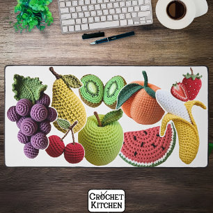 Bright Rainbow Scrapbook Crochet Fruit Collage