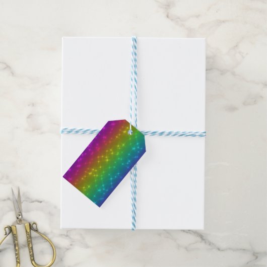 Bright Rainbow Sparkles Gift Label Cadeaulabel (Met Touw)