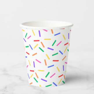 Bright Rainbow Sprinkles Paper Party Cups Papieren Bekers
