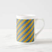 Bright Rainbow Stripes Bone China Mok (Rechts)