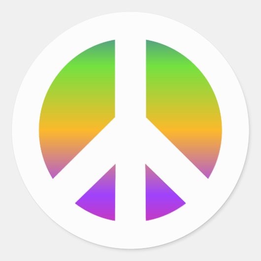 Bright Rainbow-vredesteken Ronde Sticker (Voorkant)