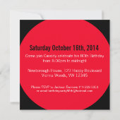 Bright red 80th EIGHTOH! photo invitation d'annive (Dos)
