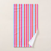 Bright Red and Blue Candy Stripes (Serviette à main)