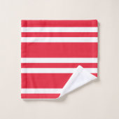 Bright Red and White Stripes (Gant de toilette)