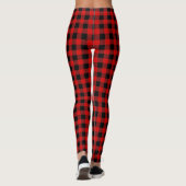 Bright Red Black Buffalo Pset Tartan Leggings (Achterkant)